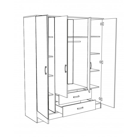 Гардероб Iva 4K2F с огледало